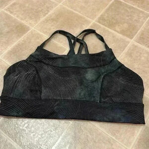 Free People Black and Gray Sports Bra